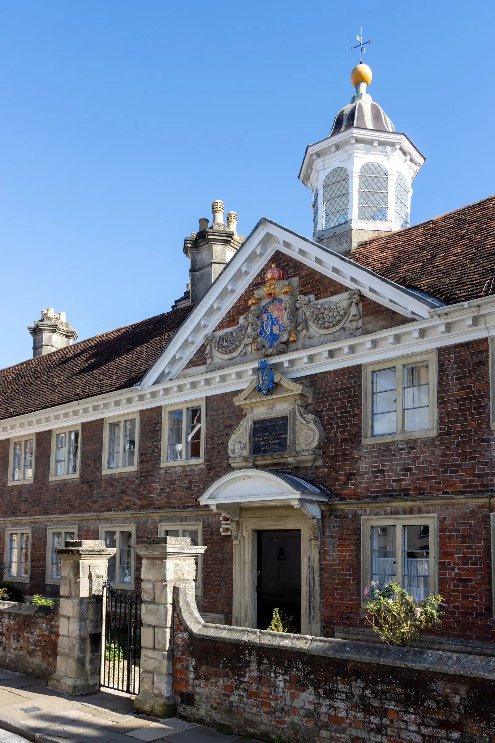 The College of Matrons, a listed seventeenth-century building in Salisbury’s Cathedral Close, behind its gates