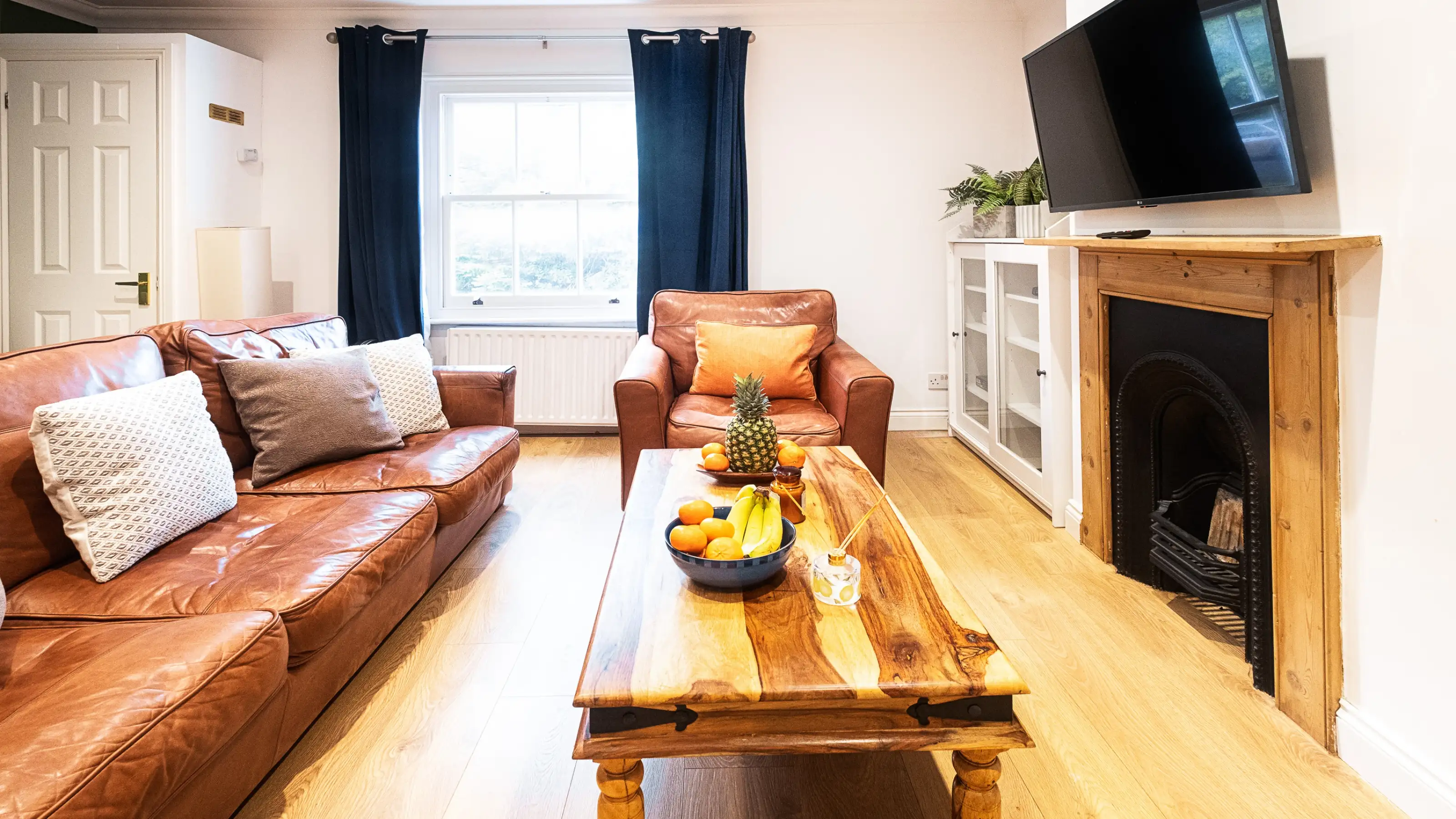 Bright, guest-ready holiday let living room prepared for the next arrival