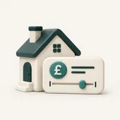 3D illustration of a house beside an honest Airbnb valuation with a pound sign